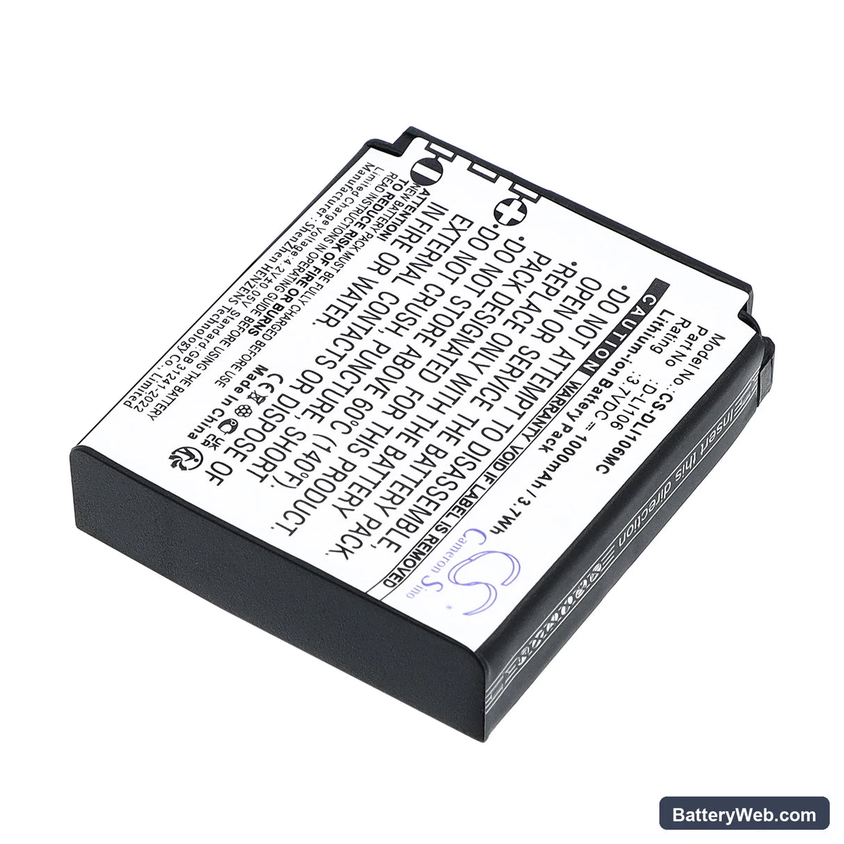 Pentax Optio X90 Replacement Battery, 3.7V, 1000mAh, Li-ion 2