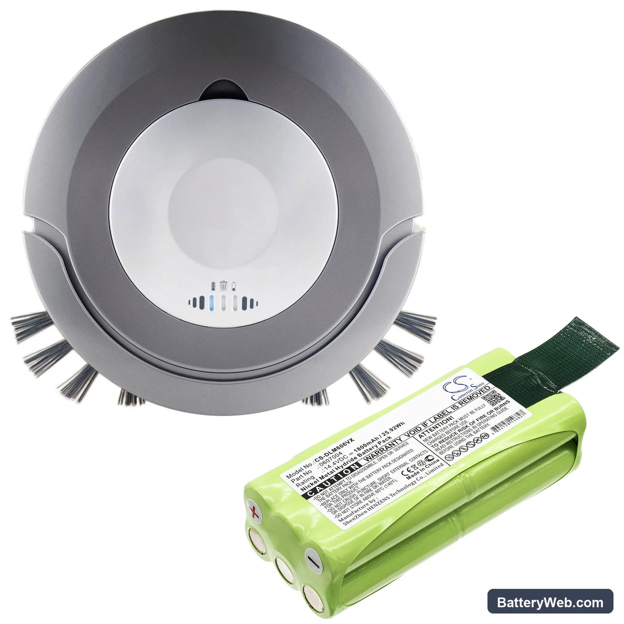 Dirt Devil Libero M606 Replacement Battery, 14.4V, 1800mAh, Ni-MH 5