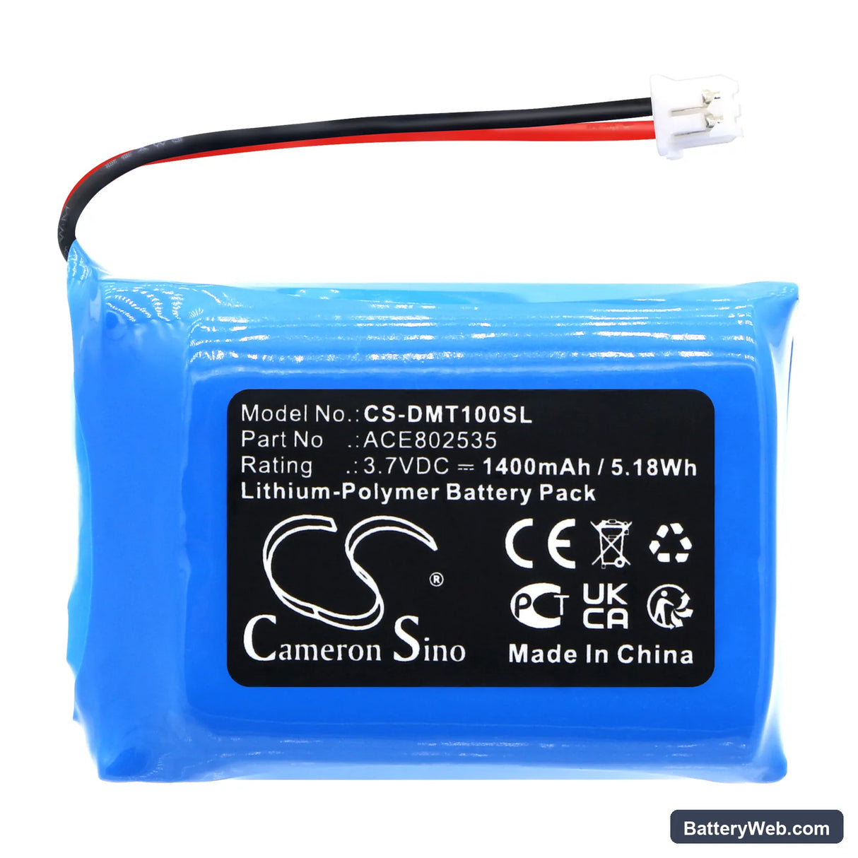 Divoom Macchiato Replacement Battery, 3.7V, 1400mAh, Li-Polymer 3