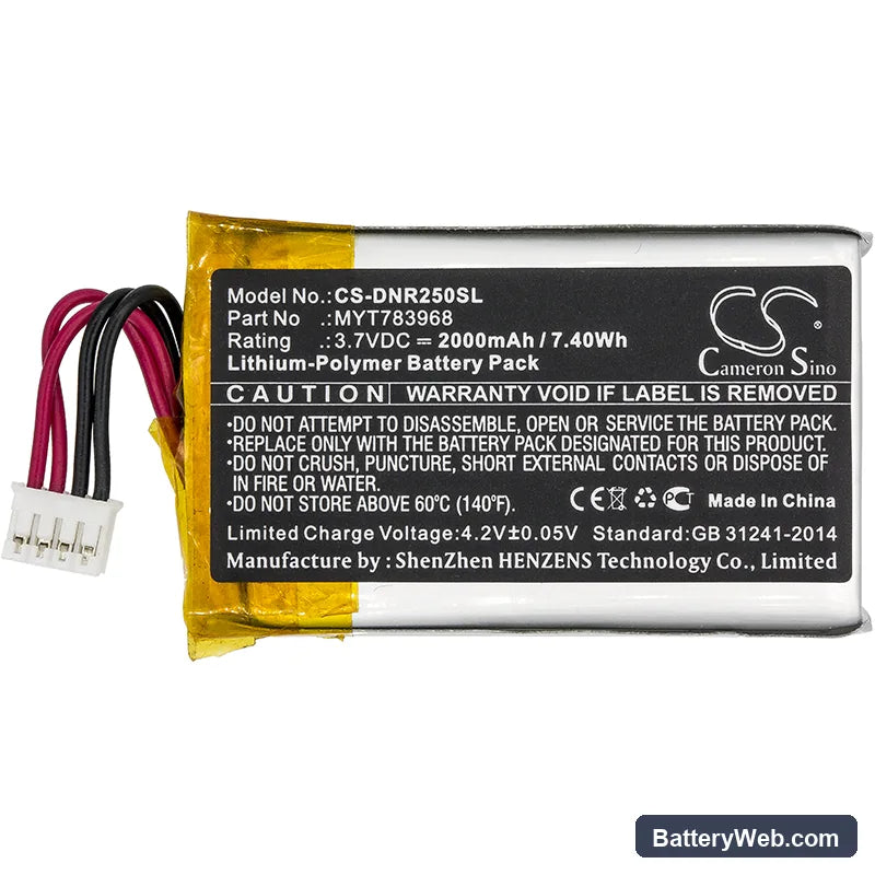 DeLorme inReach SE Replacement Battery, 3.7V, 2000mAh, Li-Polymer 3