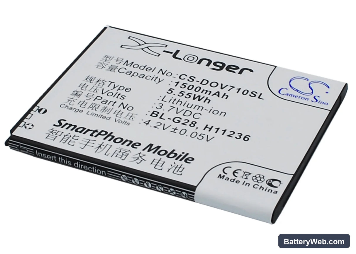 DOOV D710 Replacement Battery, 3.7V, 1500mAh, Li-ion 1