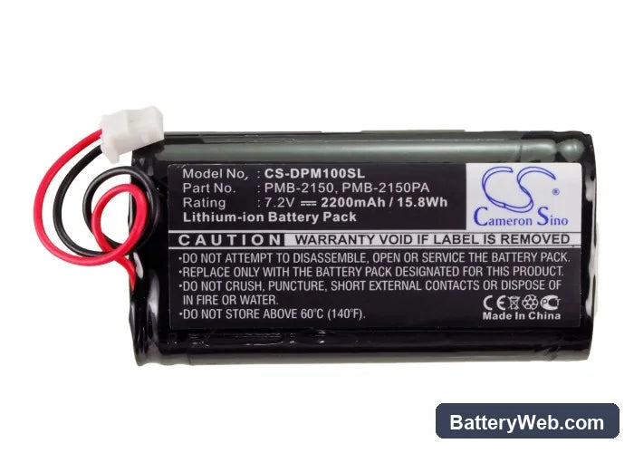 DAM PM100-DK Replacement Battery, 7.2V, 2200mAh, Li-ion 5