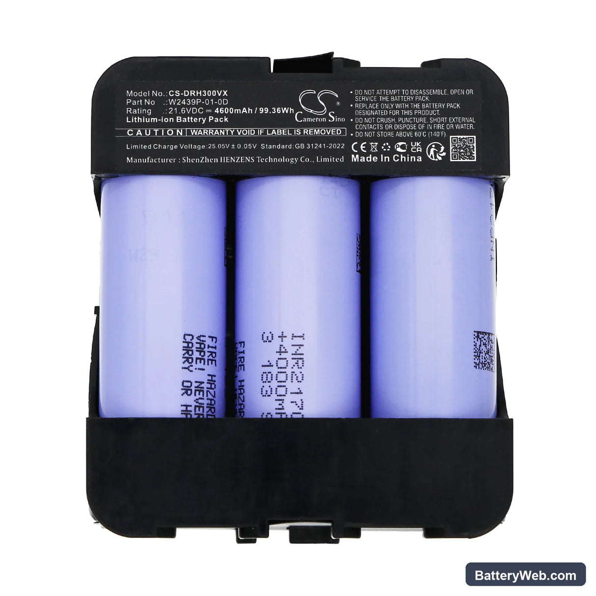 Dreame H30 ULTRA Replacement Battery, 21.6V, 4600mAh, Li-ion 5