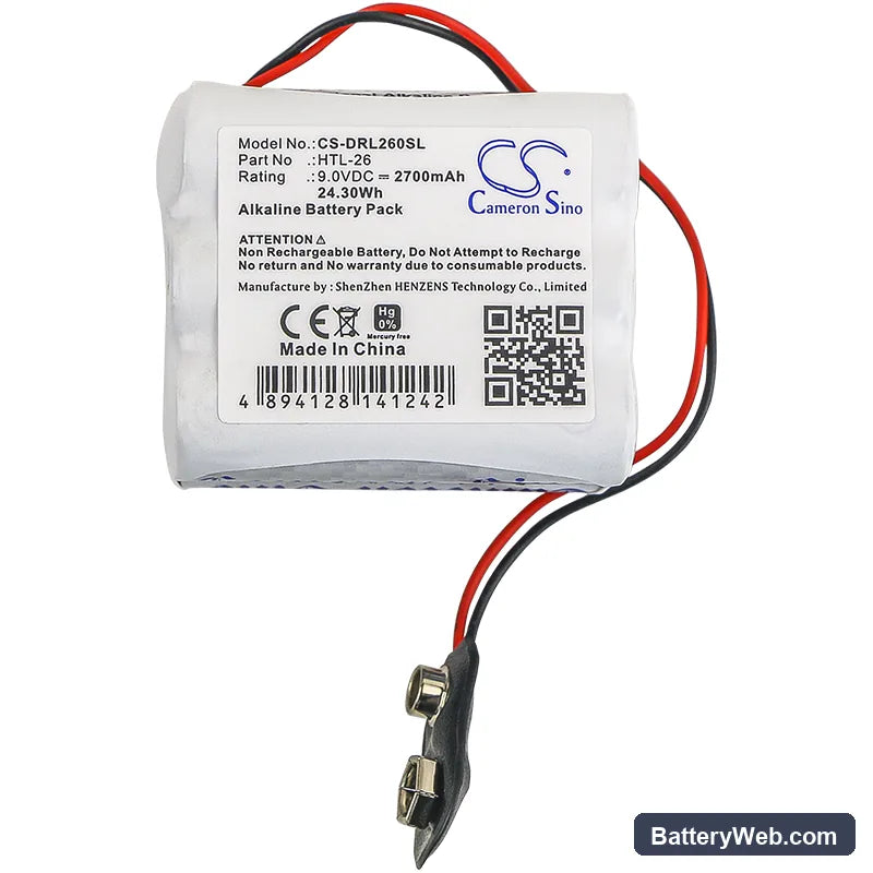 Vingcard 12 Replacement Battery, 9V, 2700mAh, Alkaline 3