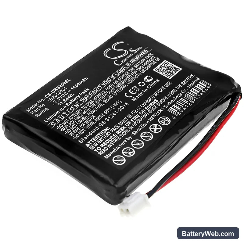 Deviser DS2000 Replacement Battery, 7.4V, 1600mAh, Li-ion 1