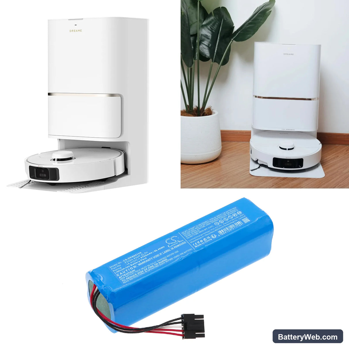 Dreame RLS95HE Replacement Battery, 14.4V, 6700mAh, Li-ion 6