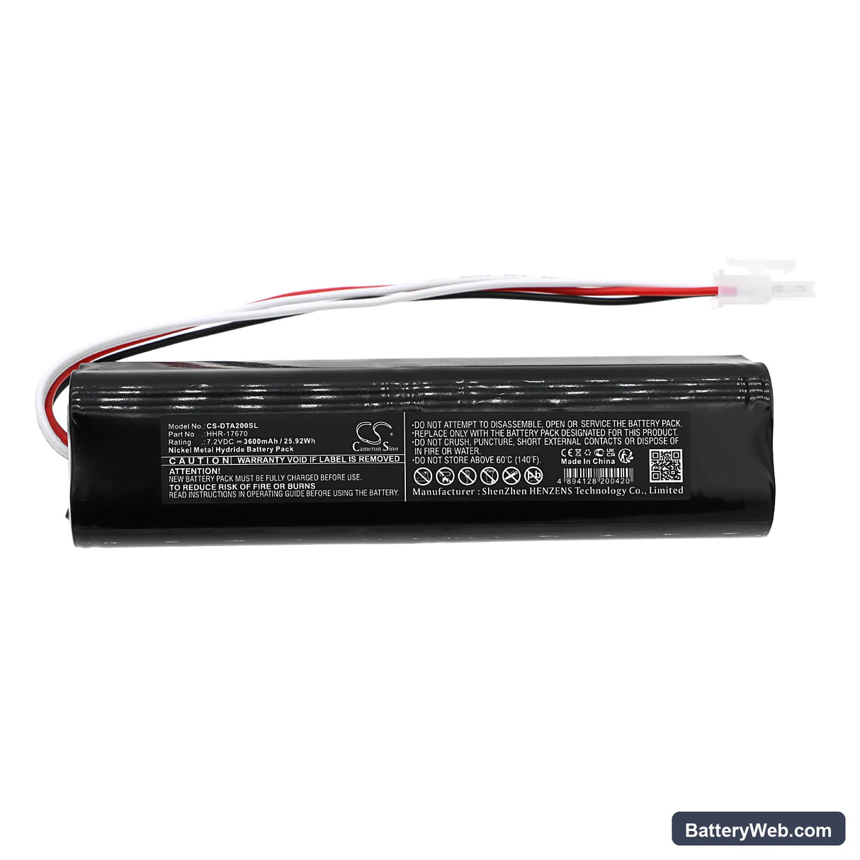 Defelsko PosiTest AT-A Replacement Battery, 7.2V, 3600mAh, Ni-MH 3