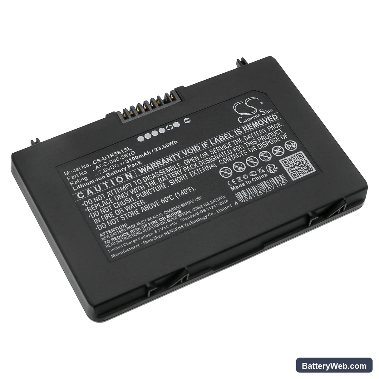 DT Research DT361AM Replacement Battery, 7.6V, 3100mAh, Li-ion 1