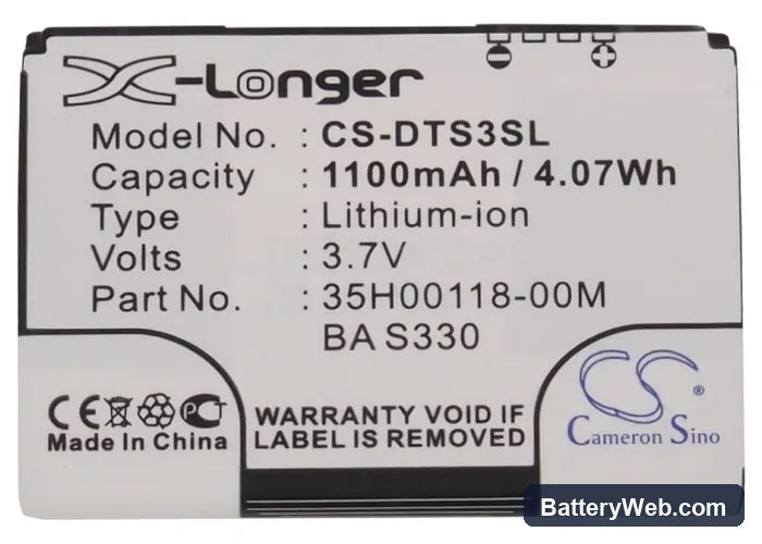 O2 XDA Guide Replacement Battery, 3.7V, 1100mAh, Li-ion 5