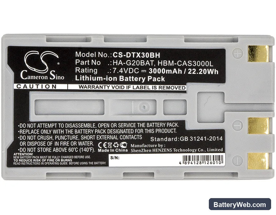 Casio DT-X30 Replacement Battery, 7.4V, 3000mAh, Li-ion 3