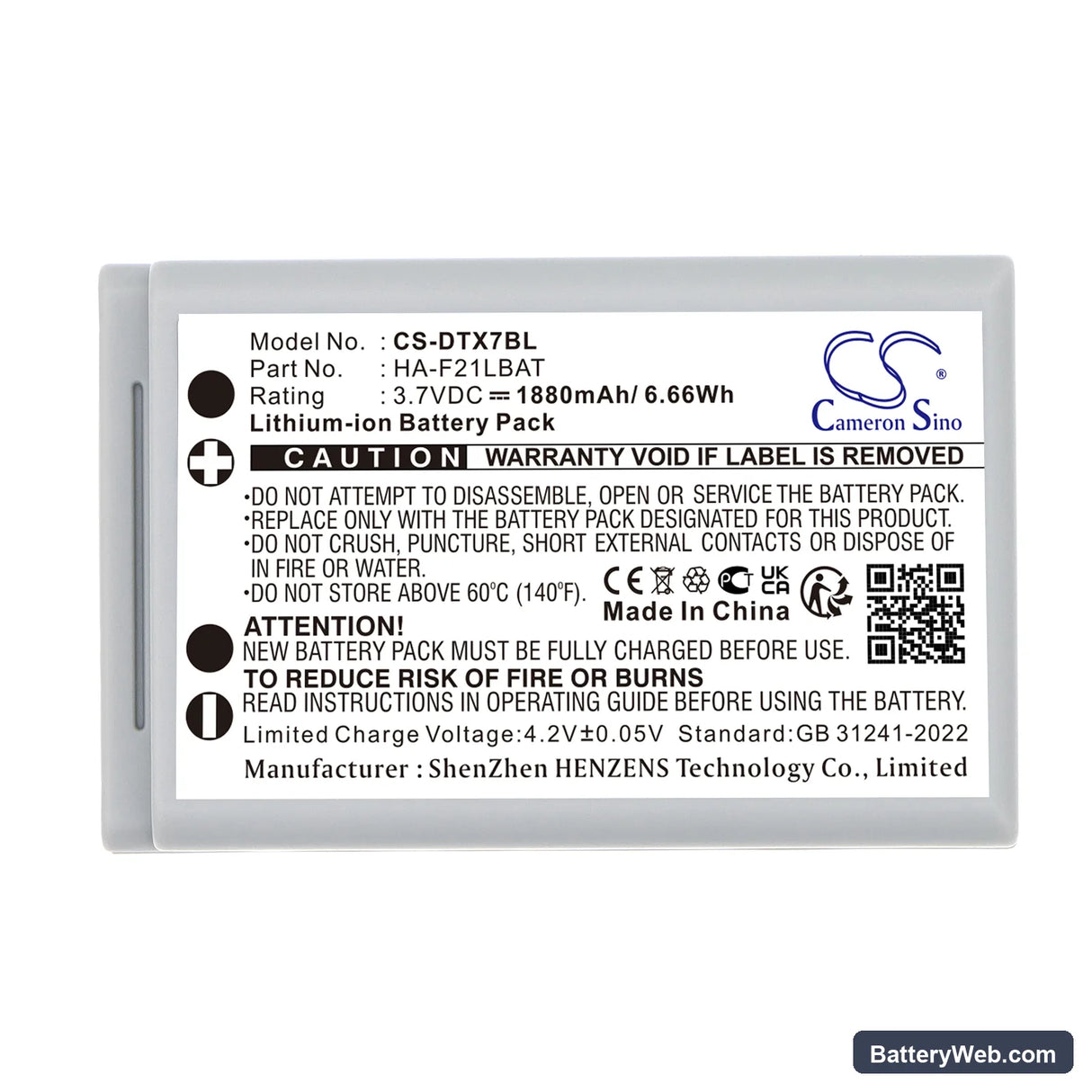 Casio DT-X7 Replacement Battery, 3.7V, 1880mAh, Li-ion 5