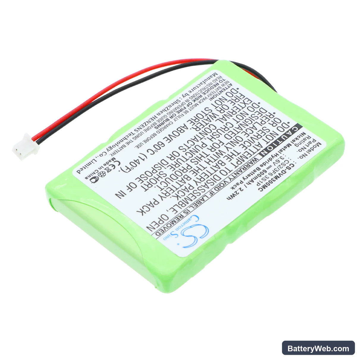 Digital Ally DVM-RMT Replacement Battery, 3.6V, 600mAh, Ni-MH 2