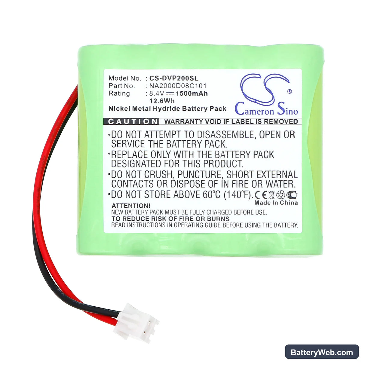 Dual DAB 20 Replacement Battery, 8.4V, 1500mAh, Ni-MH 3