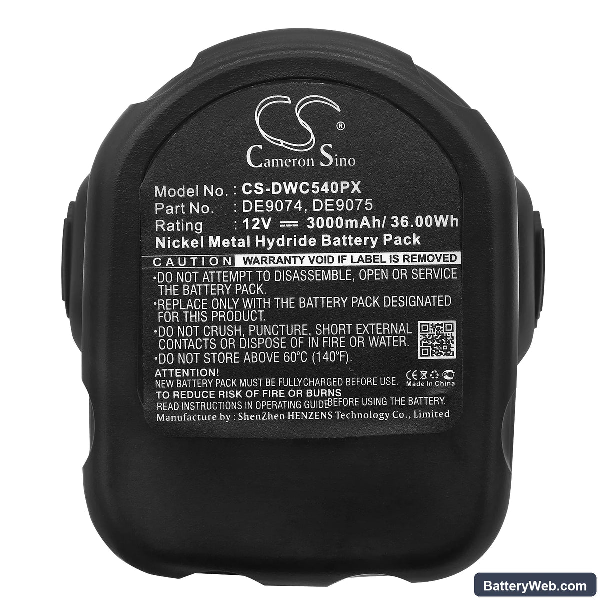 DeWalt 152250-27 Replacement Battery, 12V, 3000mAh, Ni-MH 5