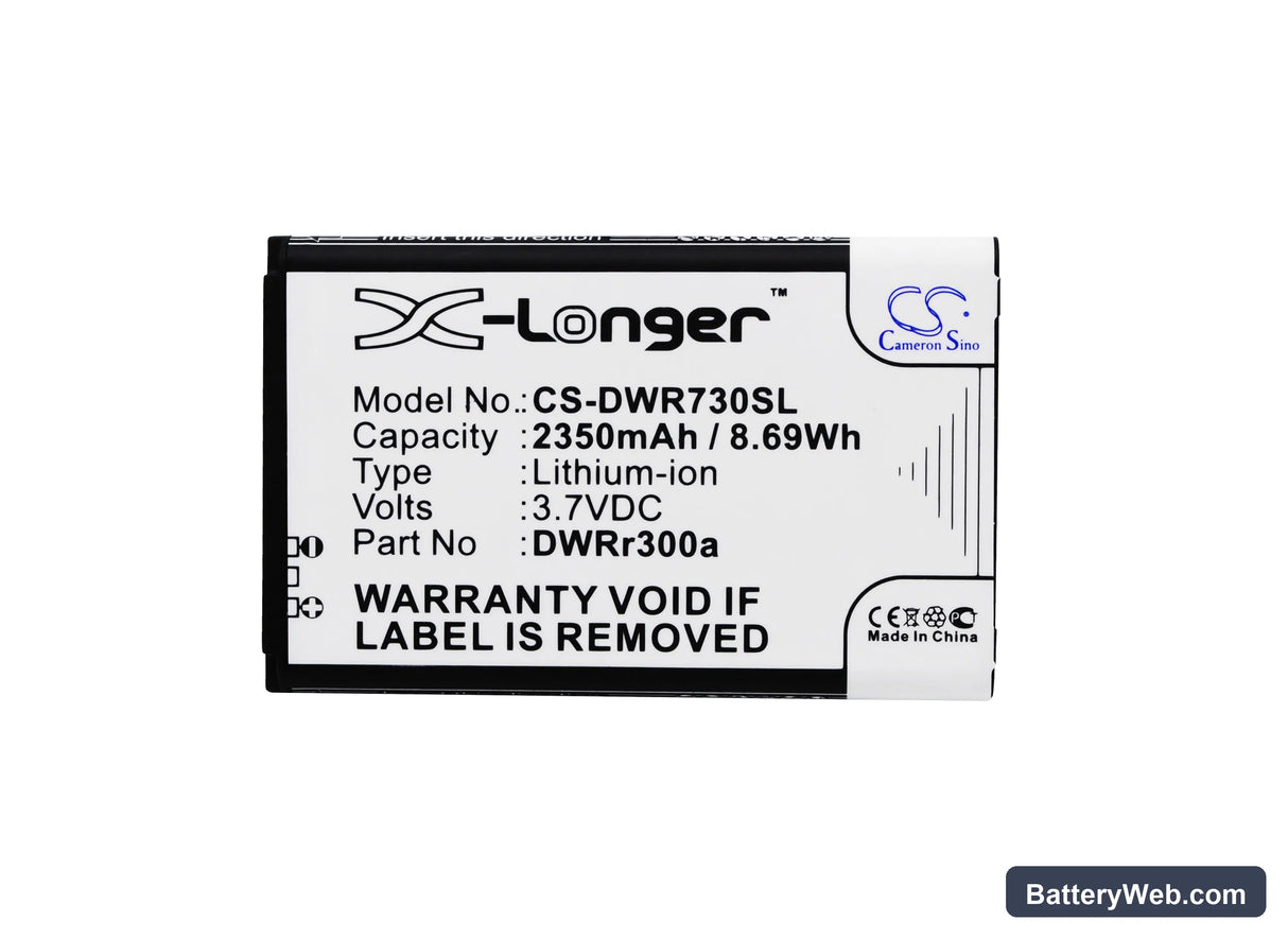 D-Link DWR-730 Replacement Battery, 3.7V, 2350mAh, Li-ion 5
