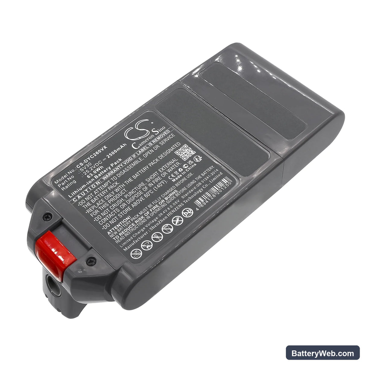 Dyson V12 SV20 Replacement Battery, 25.2V, 2500mAh, Li-ion 3