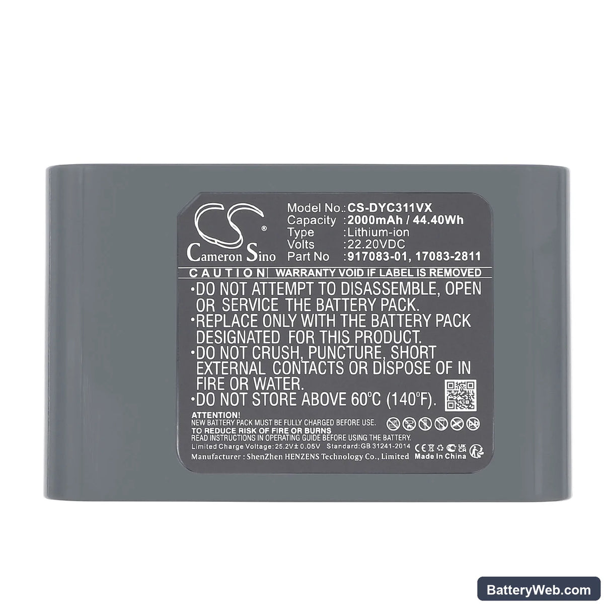 Dyson DC31 Replacement Battery, 22.2V, 2000mAh, Li-ion 6