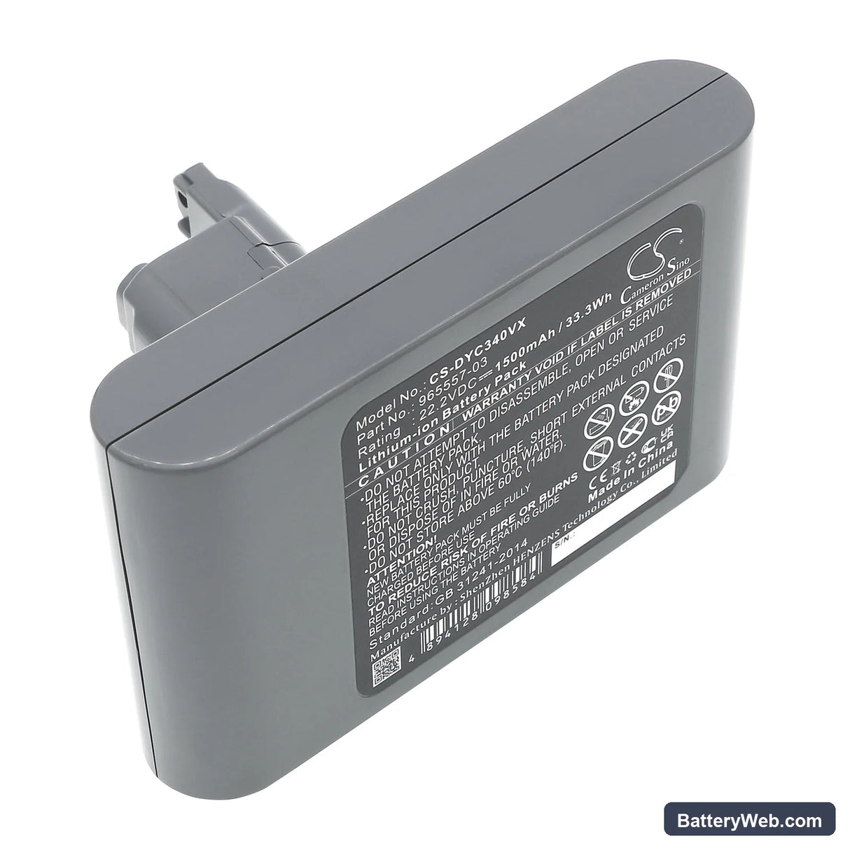 Dyson DC31 Animal Replacement Battery, 22.2V, 1500mAh, Li-ion 3