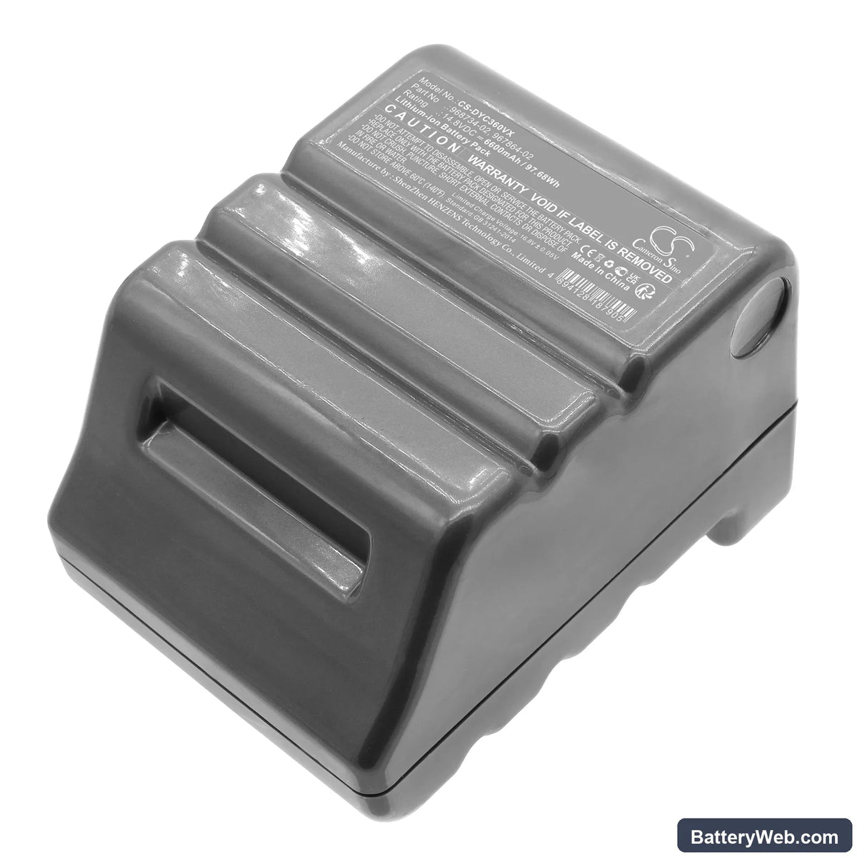 Dyson 360eye Replacement Battery, 14.8V, 6600mAh, Li-ion 1