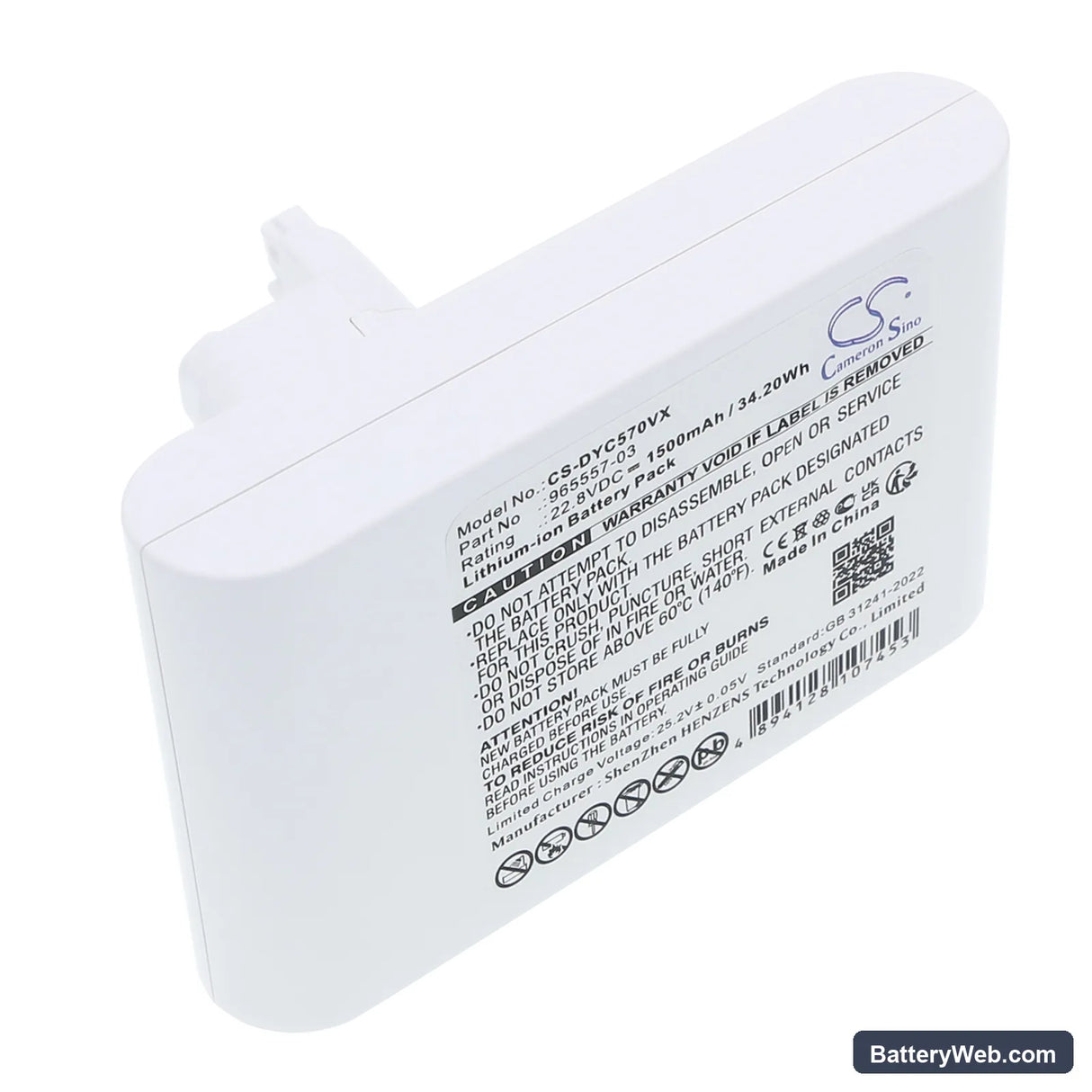 Dyson DC31 Animal Replacement Battery, 22.8V, 1500mAh, Li-ion 3