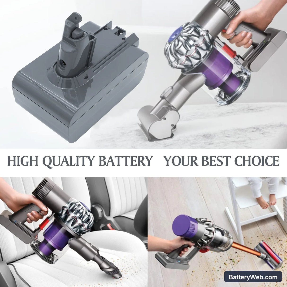 Dyson DC61 Replacement Battery, 21.6V, 4000mAh, Li-ion 7