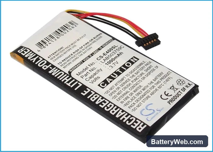 Toshiba E400 Replacement Battery, 3.7V, 1000mAh, Li-Polymer 1