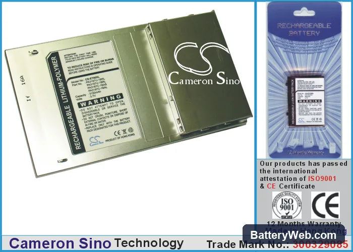 Toshiba E740 Replacement Battery, 3.7V, 3150mAh, Li-Polymer 1