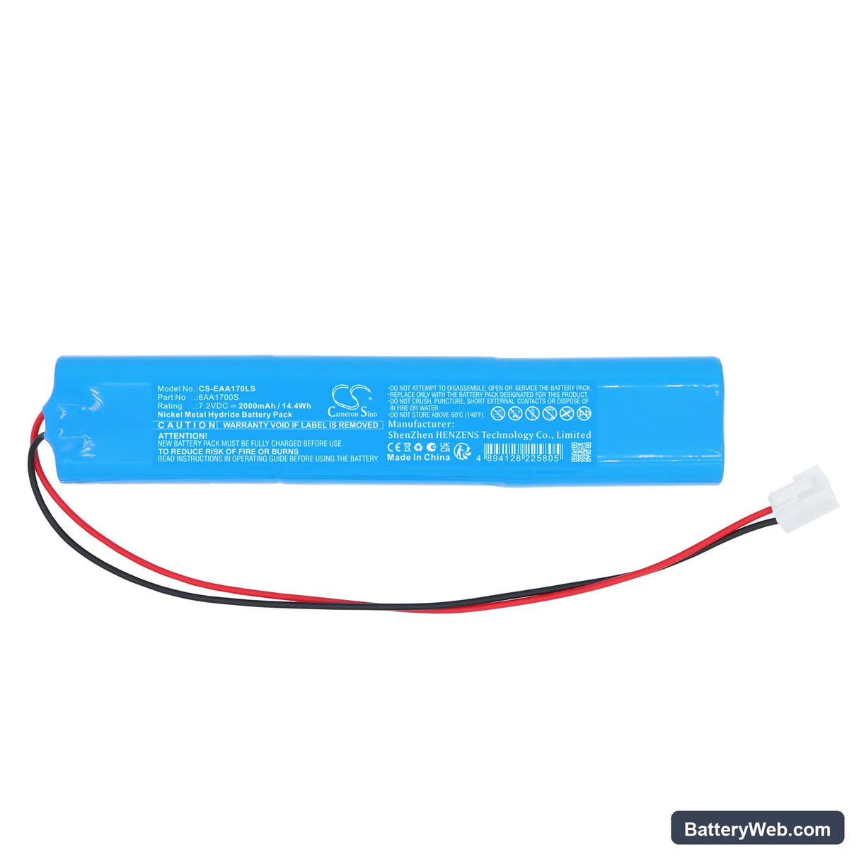 Emergency Lighting Replacement Battery, 7.2V, 2000mAh, Ni-MH 3