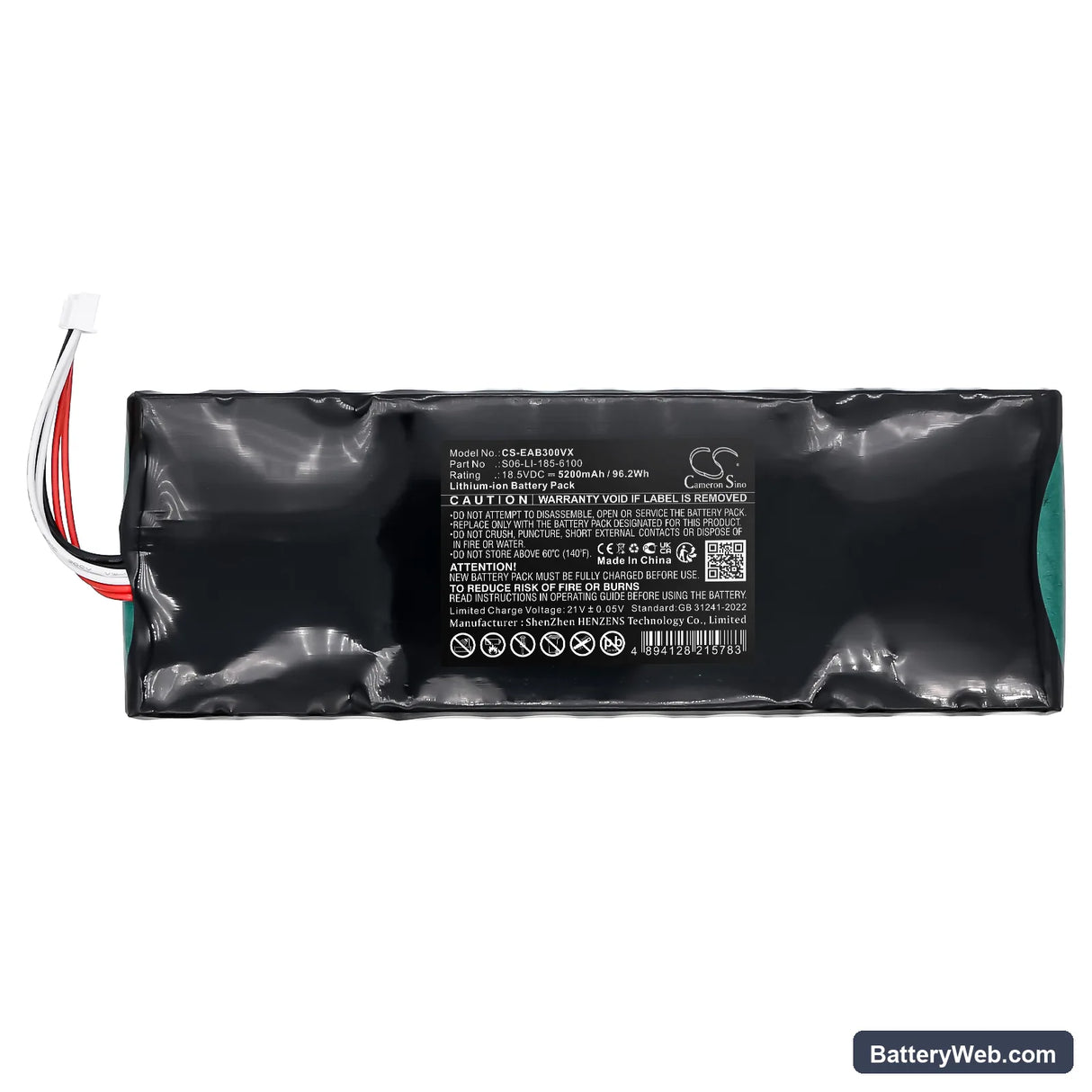 Ecovacs Airbot AA30 Replacement Battery, 18.5V, 5200mAh, Li-ion 3