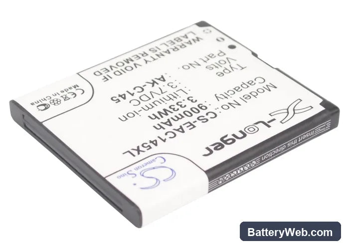 Emporia Telme C145 Replacement Battery, 3.7V, 900mAh, Li-ion 2