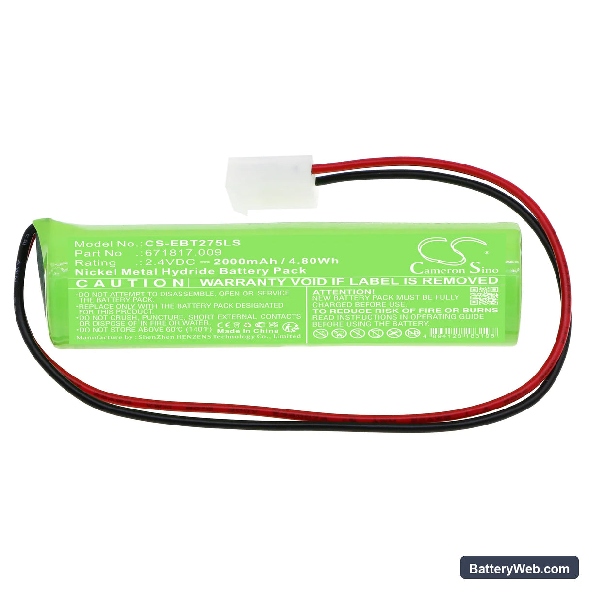 EluBat swiss 275 602 Replacement Battery, 2.4V, 2000mAh, Ni-MH 3