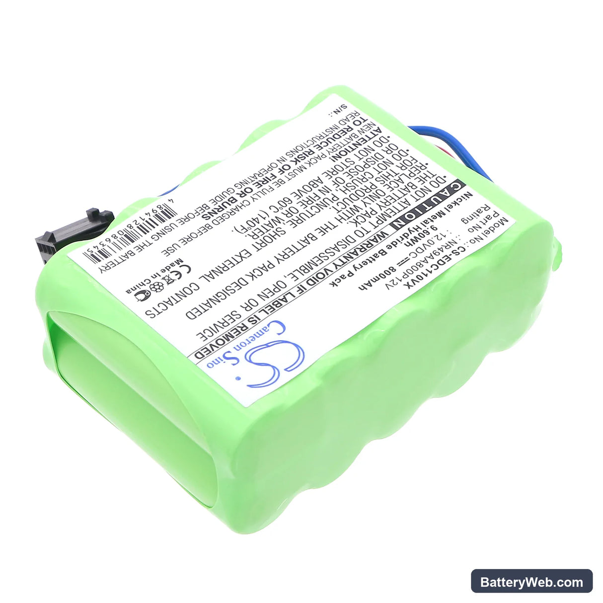 Ecovacs Deebot CR110 Replacement Battery, 12V, 800mAh, Ni-MH 2