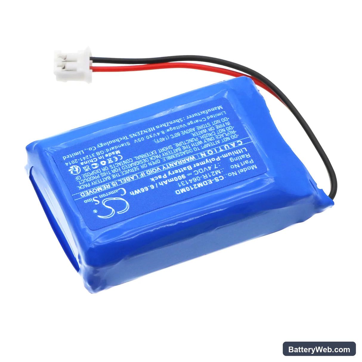 Edan Pro II Doppler Replacement Battery, 7.4V, 900mAh, Li-Polymer 2