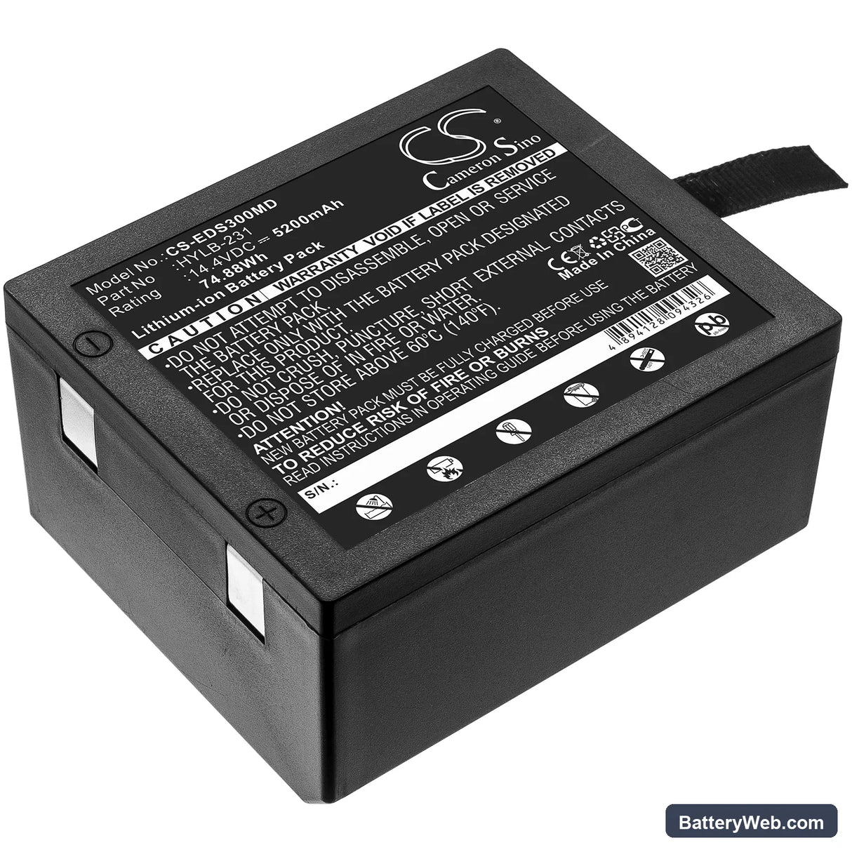 Edan SE-3 Replacement Battery, 14.4V, 5200mAh, Li-ion 1