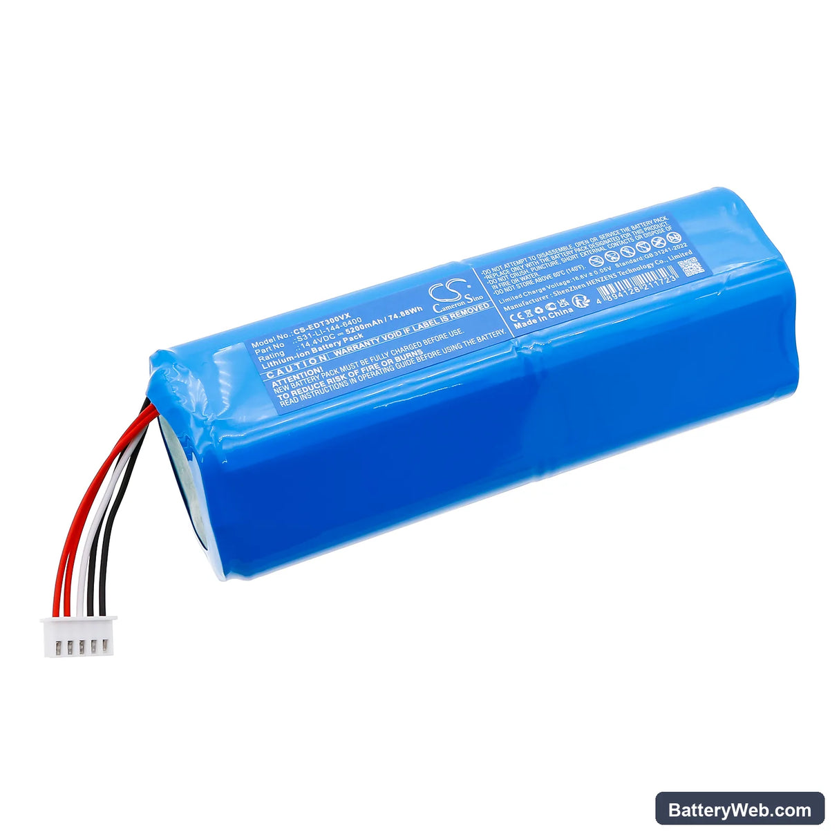 Ecovacs DSX39 Replacement Battery, 14.4V, 5200mAh, Li-ion 1