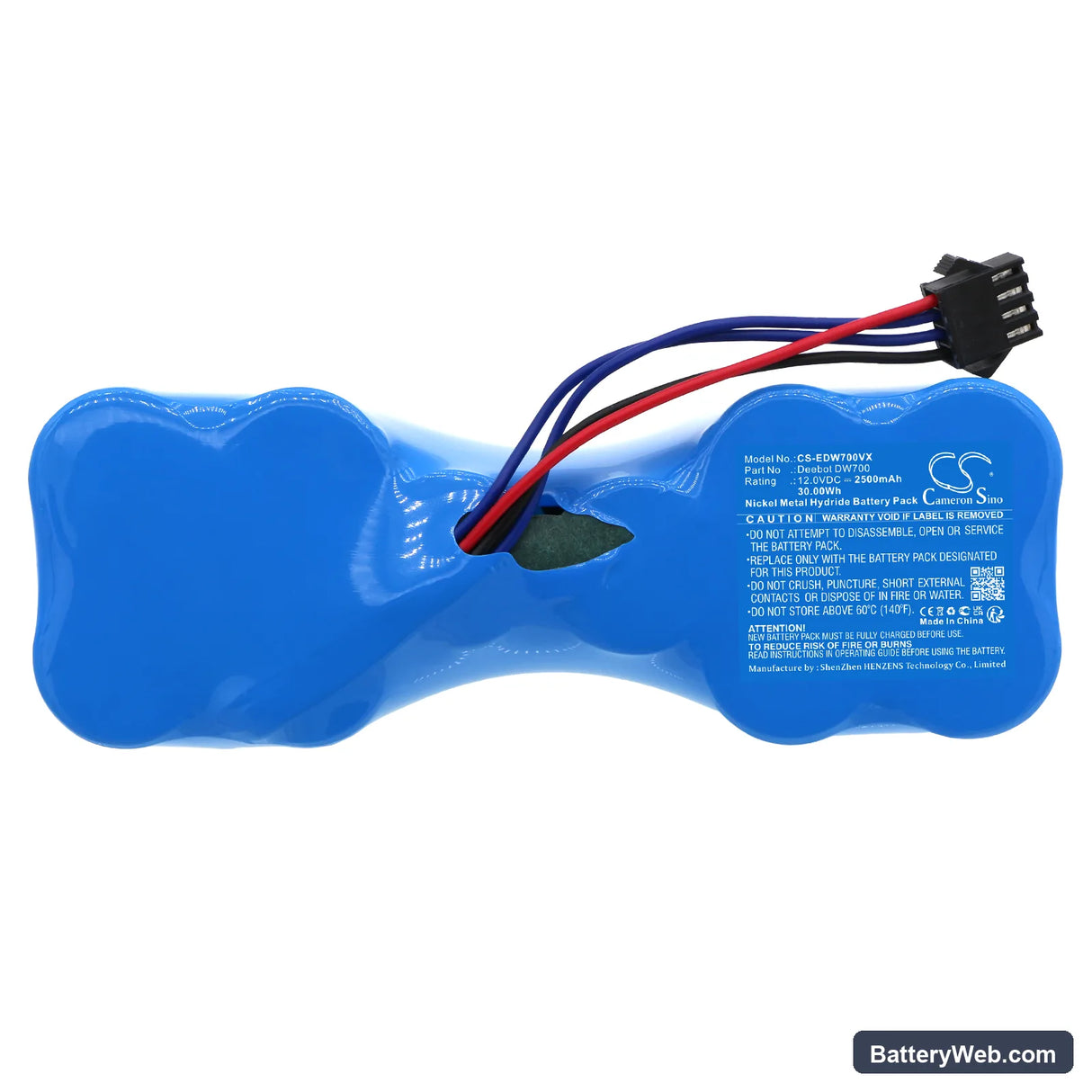 Ecovacs Deebot DW700 Replacement Battery, 12V, 2500mAh, Ni-MH 3