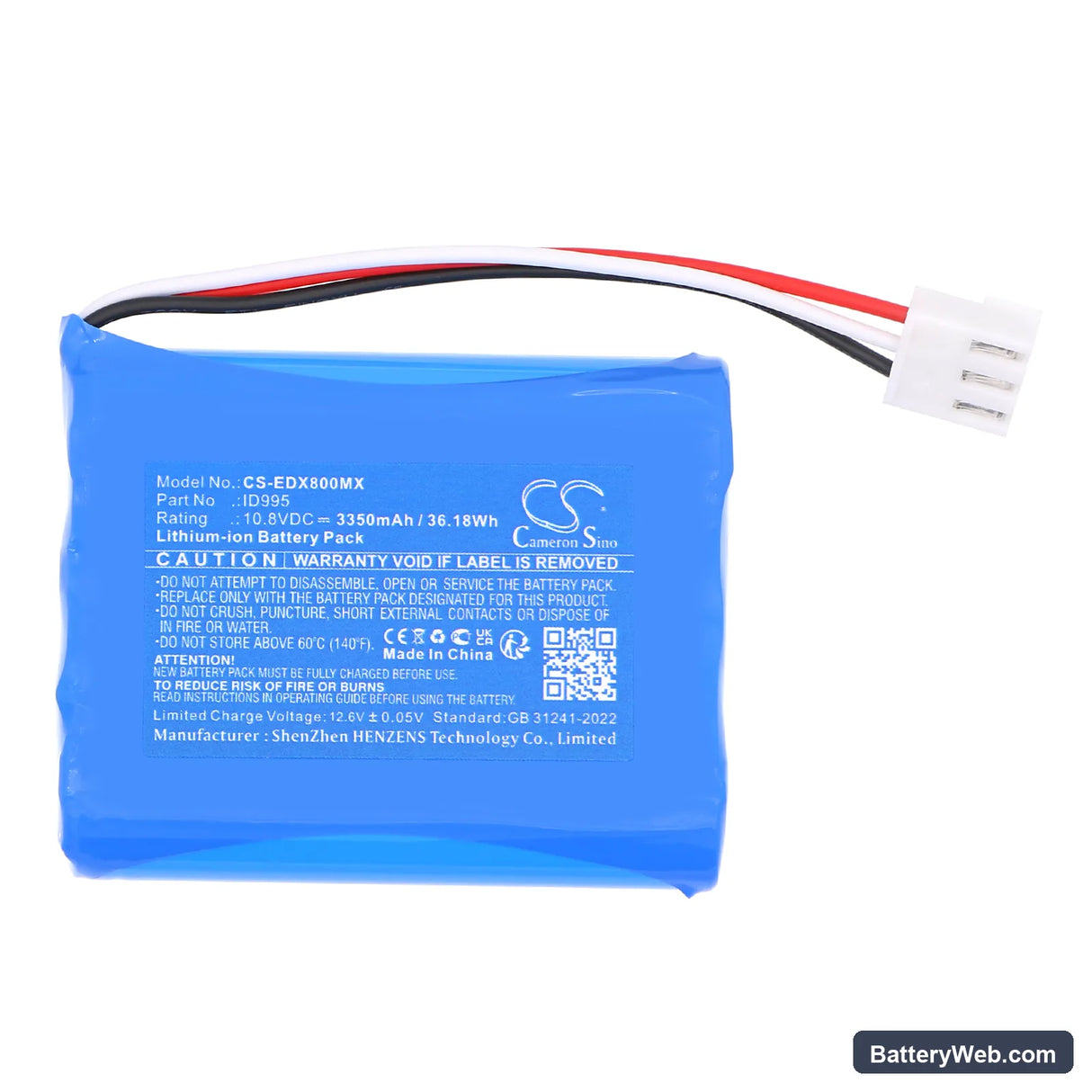 Edan EPM5 Replacement Battery, 10.8V, 3350mAh, Li-ion 3