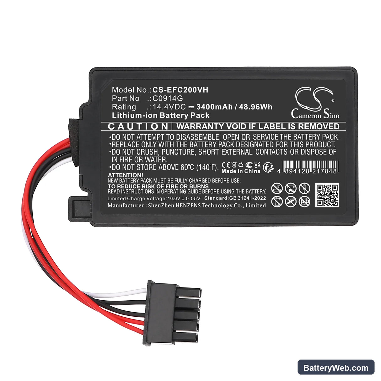 Eufy Omni C20 Replacement Battery, 14.4V, 3400mAh, Li-ion 5