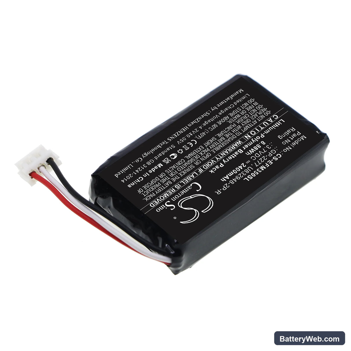 EXFO PPM-350D Replacement Battery, 3.7V, 2400mAh, Li-Polymer 2
