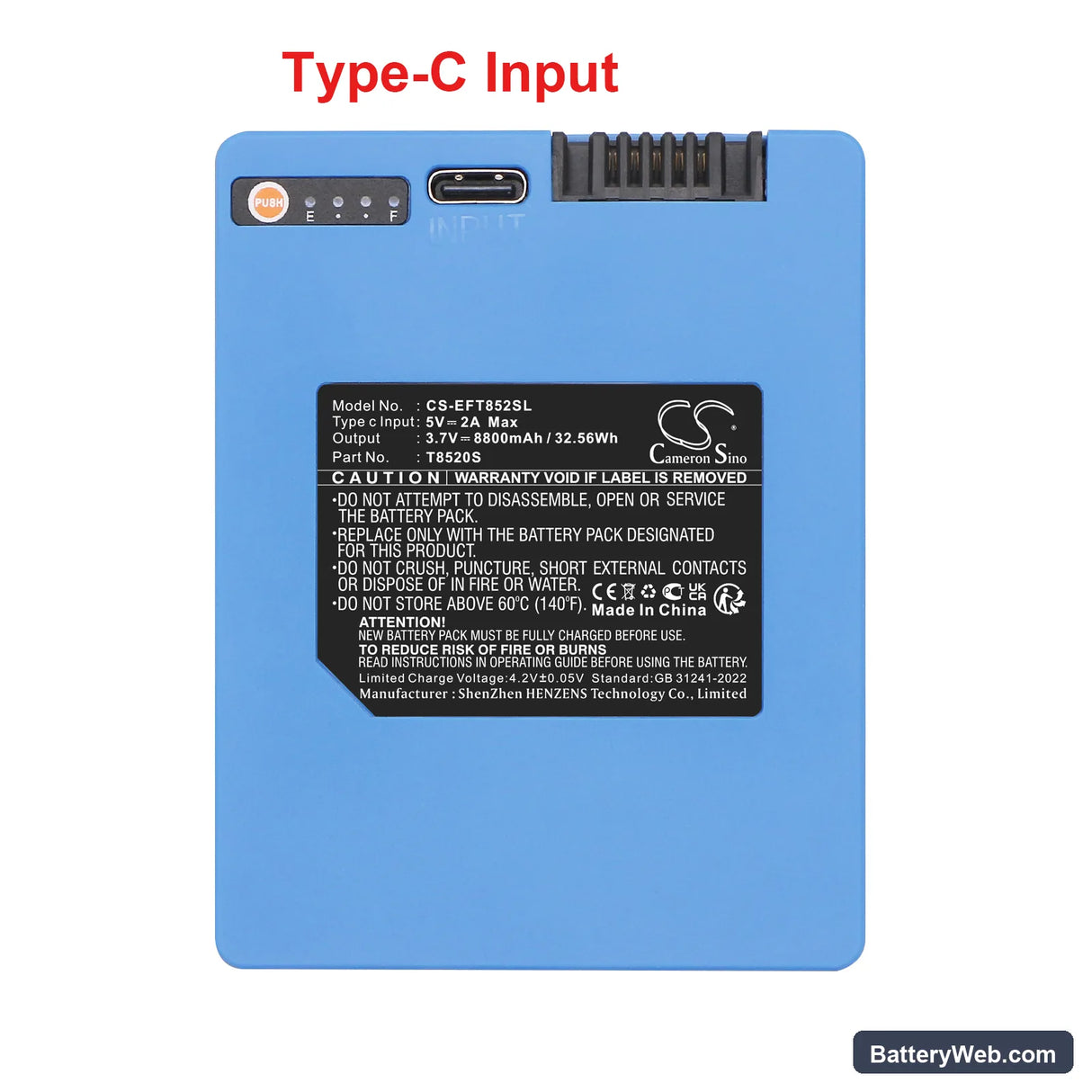 Eufy E330 Replacement Battery, 3.7V, 8800mAh, Li-ion 5
