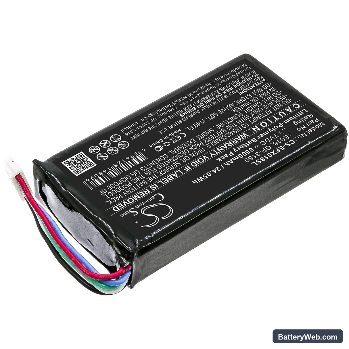 EXFO OX1 Replacement Battery, 3.7V, 6500mAh, Li-Polymer 2