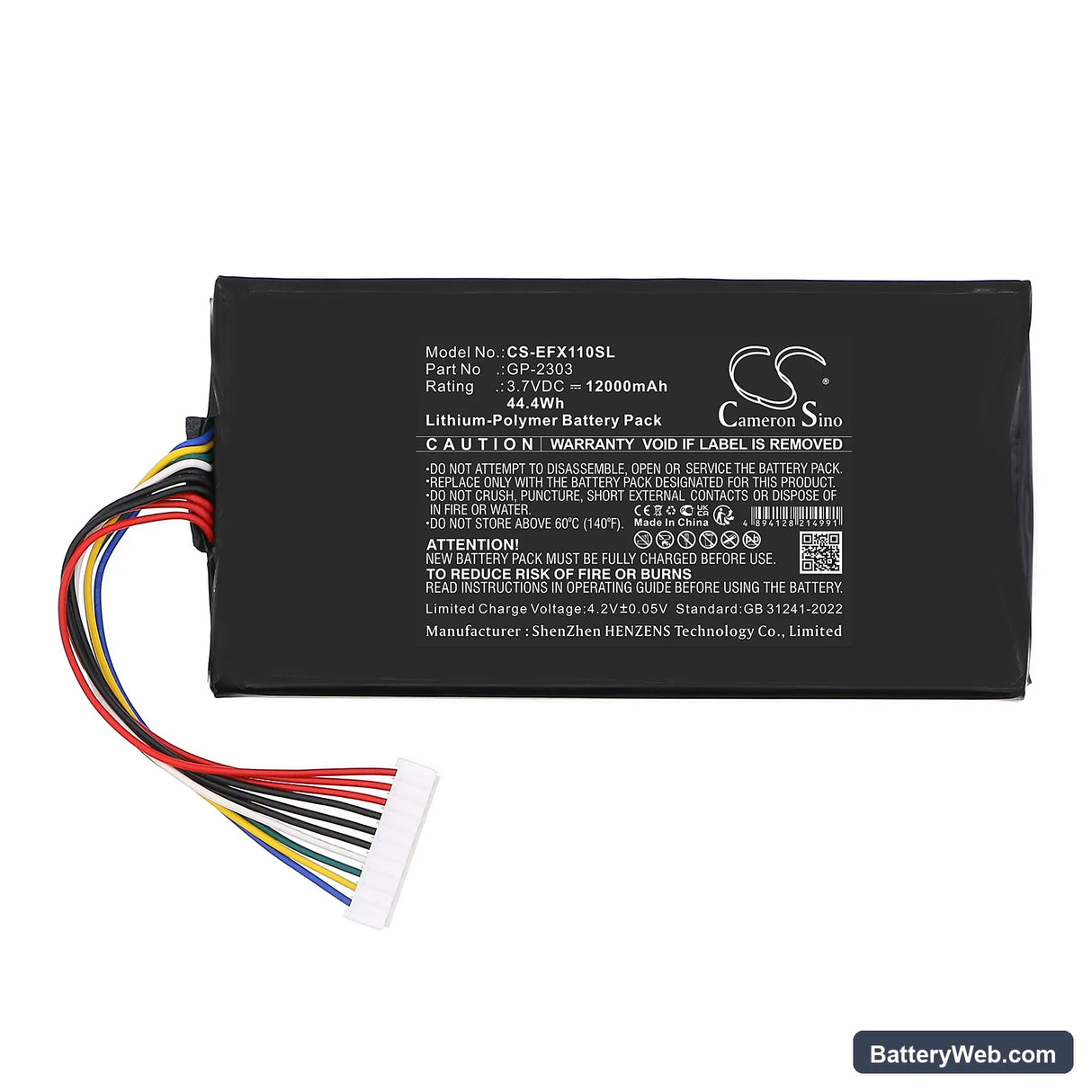 EXFO EX10 10G Ethernet Tester Replacement Battery, 3.7V, 12000mAh, Li-Polymer 3