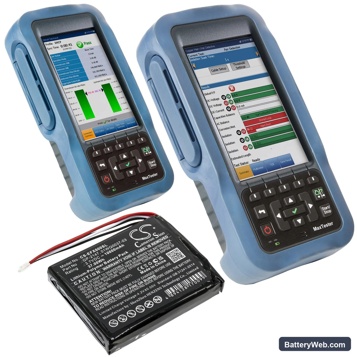 EXFO MAX-600 Replacement Battery, 3.7V, 10000mAh, Li-Polymer 6
