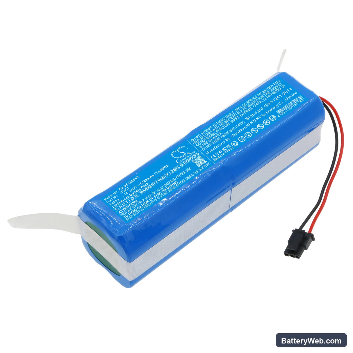 Eufy RoboVac X8 Replacement Battery, 14.4V, 5200mAh, Li-ion 1