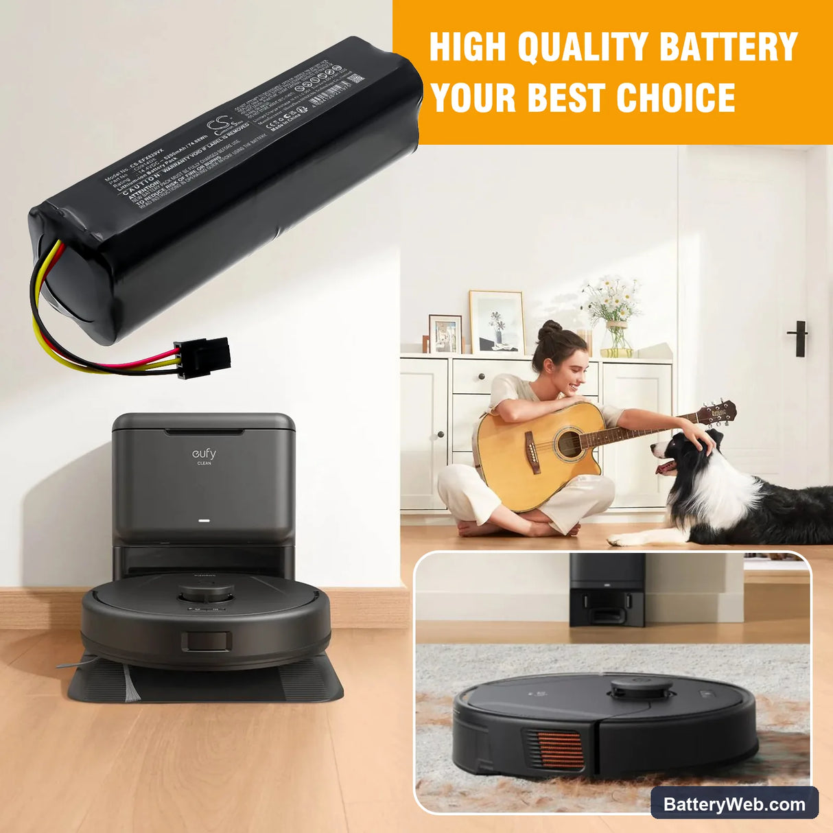 Eufy SES Replacement Battery, 14.4V, 5200mAh, Li-ion 6