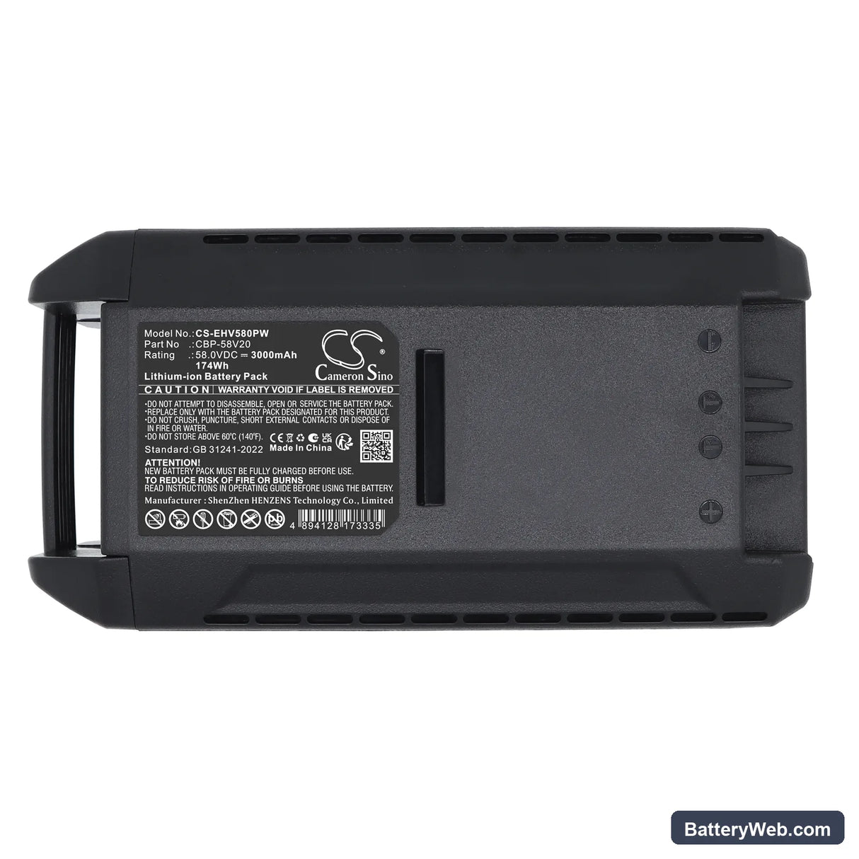 ECHO CCS_58V4AH Cordless Chain Saw Replacement Battery, 58V, 3000mAh, Li-ion 5