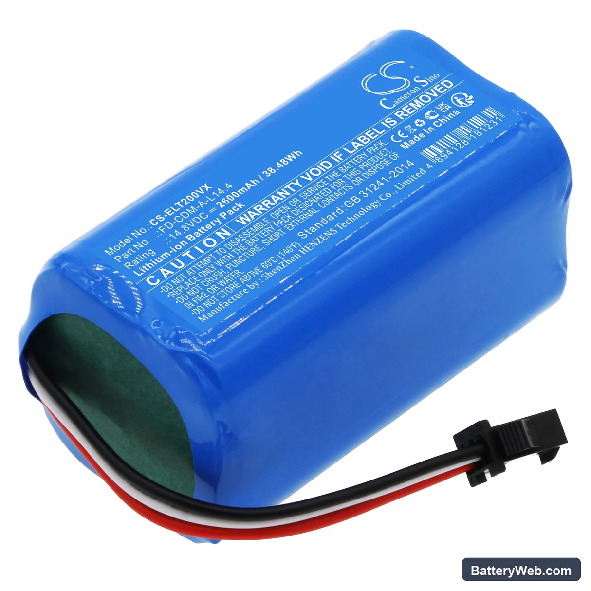 Elfbot T2 Replacement Battery, 14.8V, 2600mAh, Li-ion 1