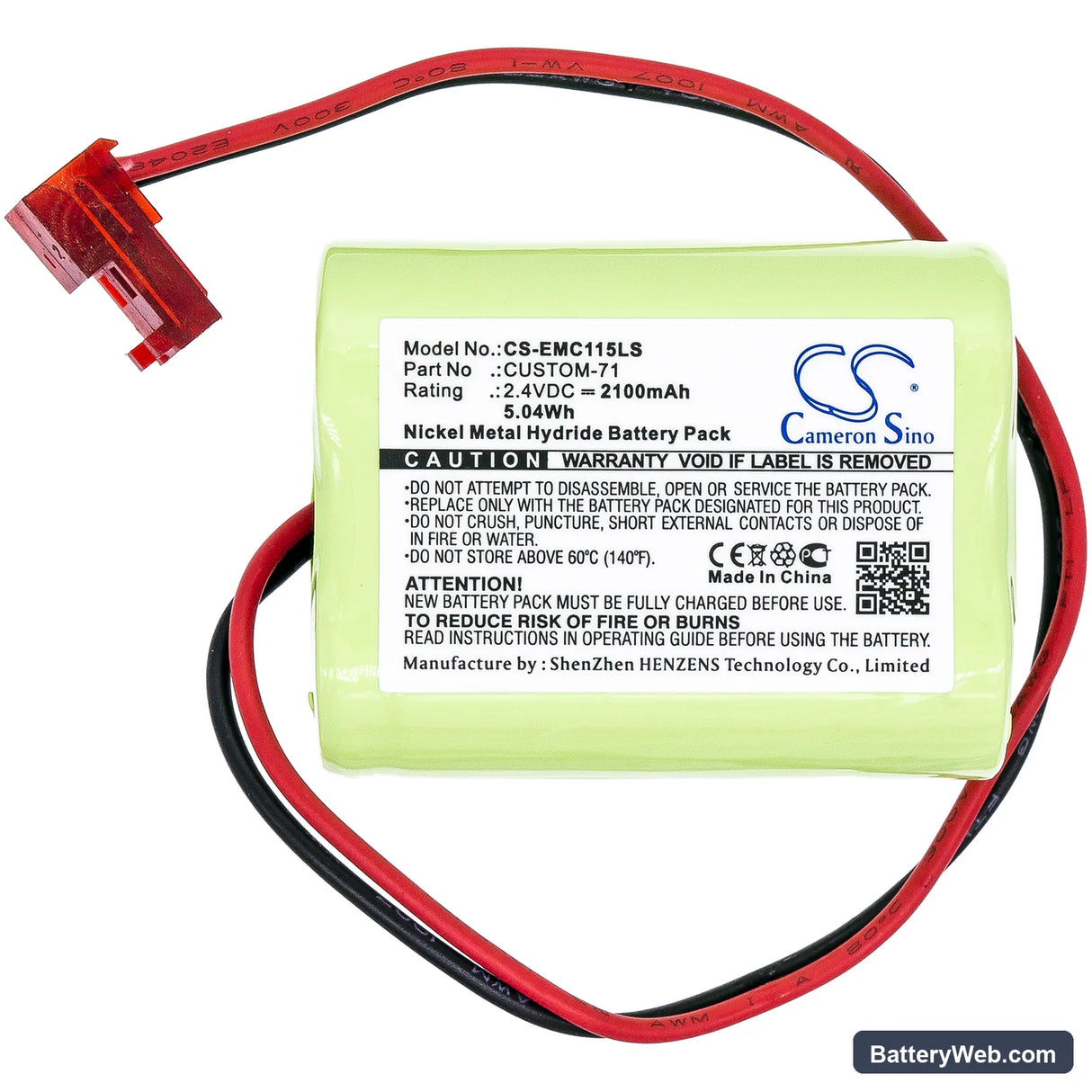 Interstate NIC1158 Replacement Battery, 2.4V, 2100mAh, Ni-MH 3