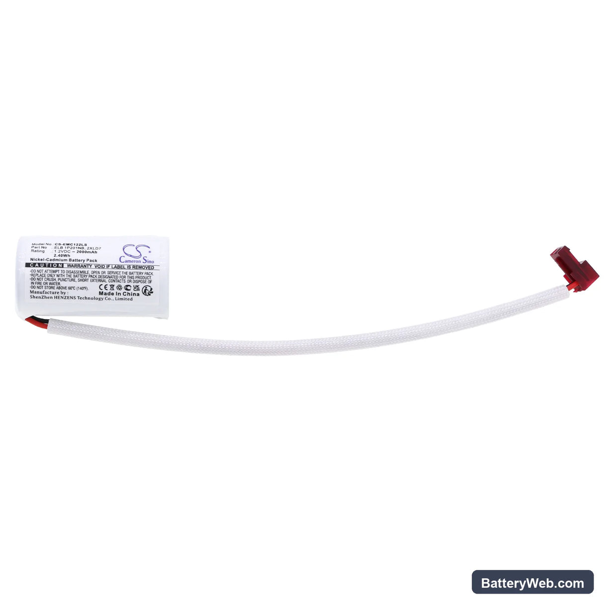 Lithonia LQC 1 R EL N Replacement Battery, 1.2V, 2000mAh, Ni-CD 3