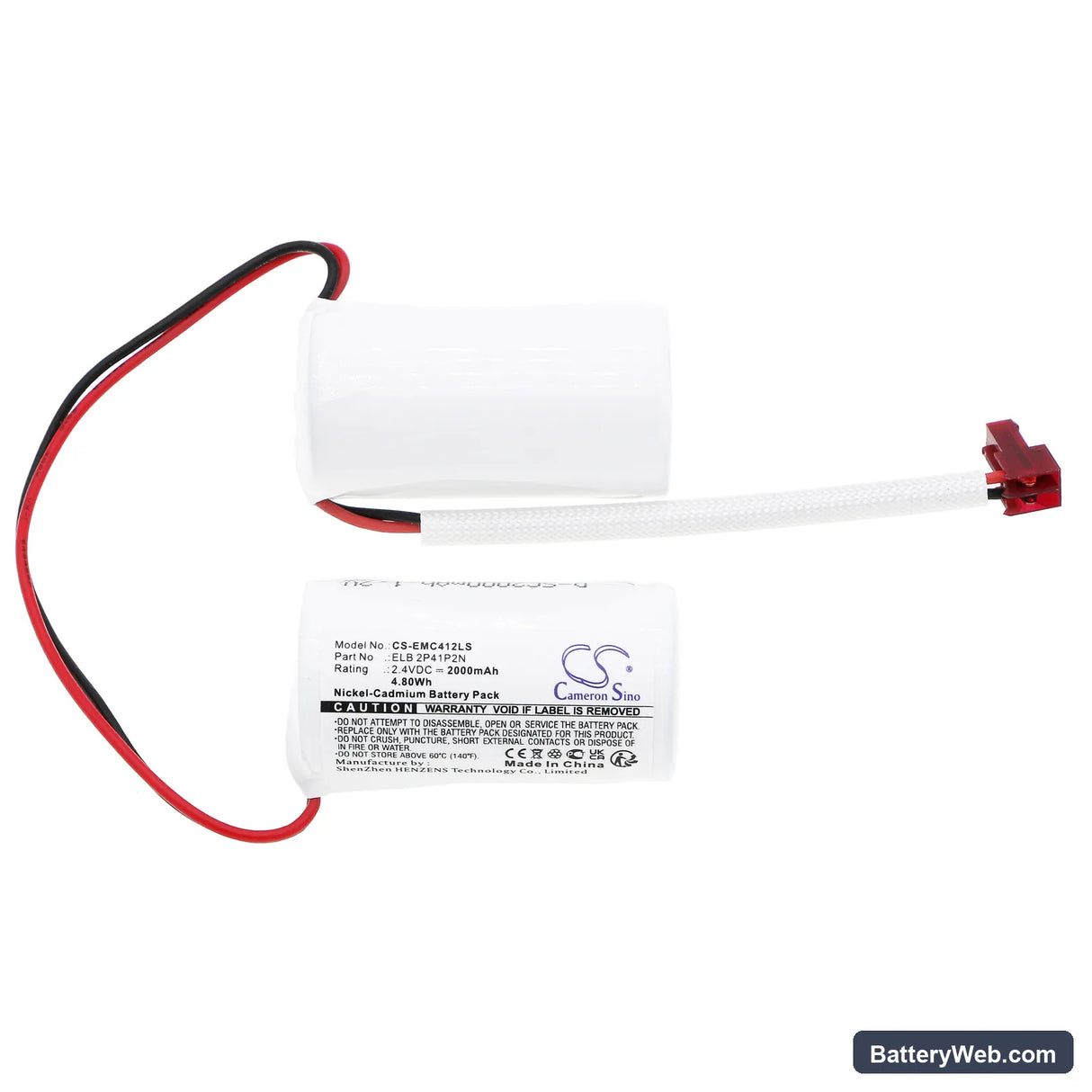 Lithonia LQC 1 G EL N Replacement Battery, 2.4V, 2000mAh, Ni-CD 3